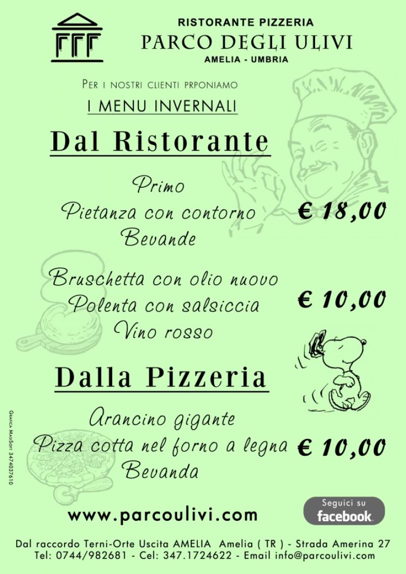volantini Ristorante pizzeria parco degli ulivi amelia terni
