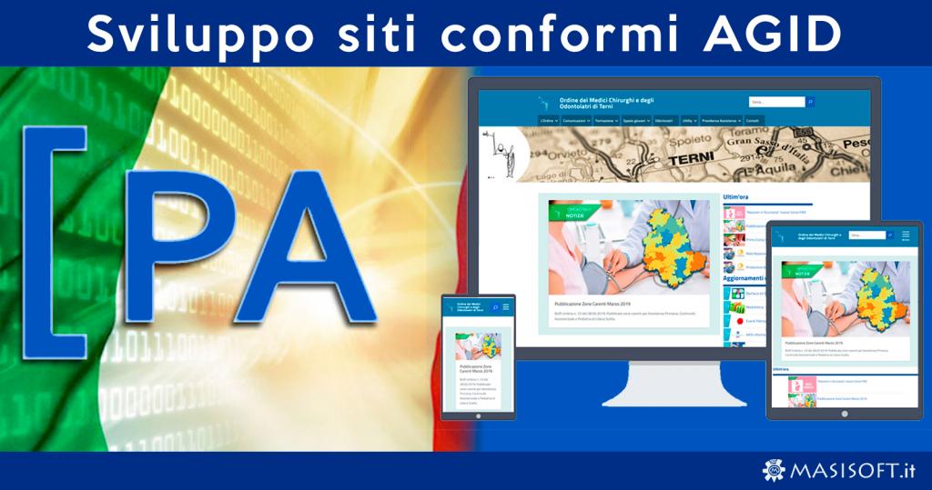 Sviluppo siti web conformi alle norme AGID per la Pubblica Amministrazione, Comuni ed Enti
